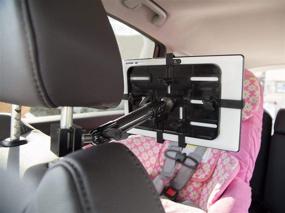 img 2 attached to 📱 Mount-It! MI-7311 Premium Car Headrest Tablet Holder: Adjustable Arm, Carbon Fiber Mount for iPad, Galaxy, & Fire Tablets