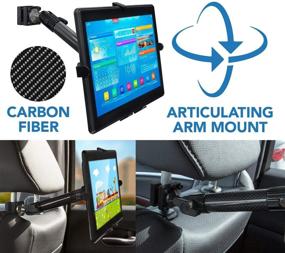 img 3 attached to 📱 Mount-It! MI-7311 Premium Car Headrest Tablet Holder: Adjustable Arm, Carbon Fiber Mount for iPad, Galaxy, & Fire Tablets