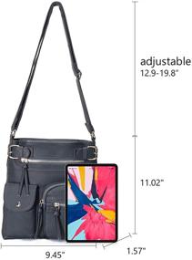 img 3 attached to KL928 Khaki Leather Crossbody Shoulder Handbag & Wallet Set - Women's