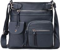 kl928 khaki leather crossbody shoulder handbag & wallet set - women's logo