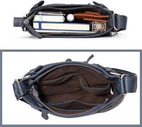 img 1 attached to KL928 Khaki Leather Crossbody Shoulder Handbag & Wallet Set - Women's