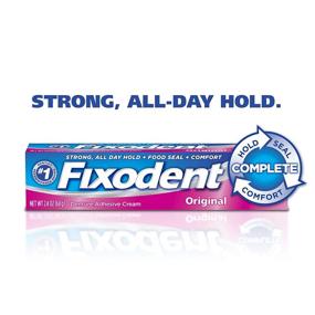 img 2 attached to 🦷 Улучшенный клей для зубных протезов Fixodent, крем, 2.4 унции, 3 упаковки (возможно изменение упаковки)