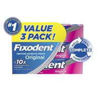🦷 улучшенный клей для зубных протезов fixodent, крем, 2.4 унции, 3 упаковки (возможно изменение упаковки) логотип