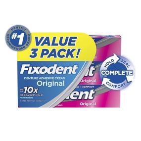 img 4 attached to 🦷 Enhanced Fixodent Denture Adhesive Cream, 2.4 oz, 3 Pack (Packaging May Vary)