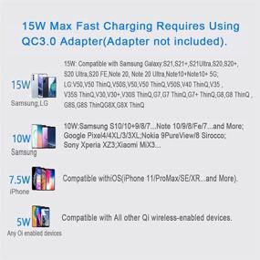 img 3 attached to ⚡️ Fast Wireless Charger Pad, 15W Max Compatible with iPhone 13/Pro/Pro Max, iPhone 12, iPhone 11, Samsung Galaxy S21, S20 FE, S20, Note 20/10, Google Pixel, LG (No AC Adapter)