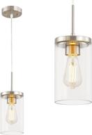 💡 ouvr pendant light fixture: stylish brushed nickel kitchen island lighting for farmhouse aesthetics - adjustable for flat and slop ceilings логотип