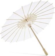 🌂 pack of 12 small white parasol umbrellas for crafts and photo props (15.5 in, white) logo