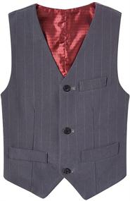 img 3 attached to Plsily Boys Stripe Suit Vest Set: Formal Suits for Boys