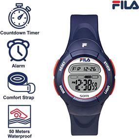 img 1 attached to 🕘 FILA Boys Watches for Ages 7-10 - Digital Kids Watch - Gifts for 11 Year Old Boys - Gifts for 10 Year Old Boy - Sports Watch for Kids - Digital Boys Watch - Fila Kids Watch - Blue