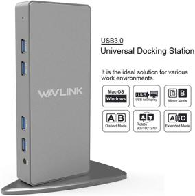img 2 attached to 🔌 Enhanced Connectivity with WAVLINK USB 3.0 Universal Docking Station: Dual Video HDMI & DVI/VGA, Gigabit Ethernet, USB 3.0, Audio and More