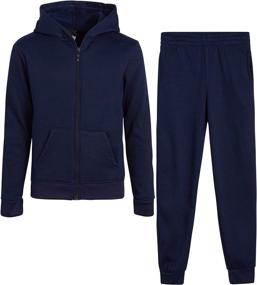 img 4 attached to 👧 Real Love Girls' Jogger Set - Cozy 2-Piece Fleece Hoodie and Sweatpants (Size: 7-16)