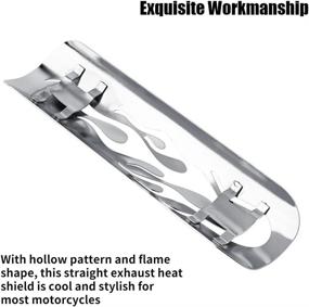 img 2 attached to 🔥 Universal Motorcycle Flame Exhaust Pipe Heat Shield by Qiilu - Silver Aluminum Muffler Cover Guard for Enhanced Heat Insulation