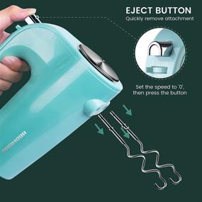 img 2 attached to REDMOND Hand Mixer Electric 5 Speed - Powerful 250W Kitchen Mixer with 4 Stainless Steel Attachments - Glacier Green