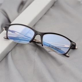 img 1 attached to Colossein Half Rim Titanium Eyeglasses Bendable