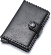 🔒 advanced aluminum capacity credit leather blocking wallet: protection meets style logo