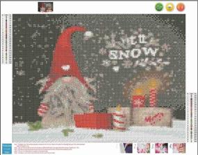 img 3 attached to Набор для рисования "Let It Snow" с бриллиантами: 5D кристальное искусство для взрослых и детей, рождественский натюрморт с Томт Гномом, скандинавским гномом - дизайн - 16х20 дюймовая настенная декорация.