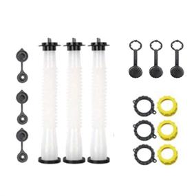 img 2 attached to 🔧 KP KOOL PRODUCTS Gas Can Spout Replacement Kit with Gasket, Stopper, Collar Caps (Black/Yellow) & Vent Plugs - Retail Pack 3