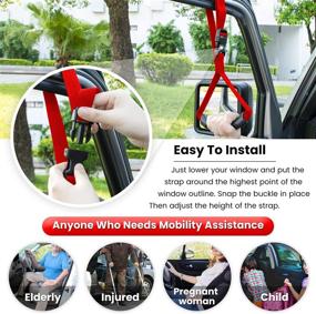 img 1 attached to 🚗 Auto Cane Car Grab Handle: Adjustable Standing Aid for Enhanced Vehicle Safety - Portable Nylon Grip Handle 2 Pack