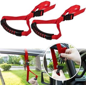 img 4 attached to 🚗 Auto Cane Car Grab Handle: Adjustable Standing Aid for Enhanced Vehicle Safety - Portable Nylon Grip Handle 2 Pack