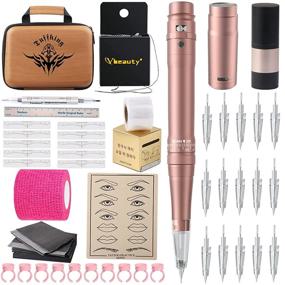 img 4 attached to Revolutionary Permanent Makeup Wireless Tattoo Machine Kit - Enhance Your Eyebrows, Lips & Eyeliner Effortlessly with 15 pcs Cartridge Needles & Microblading Supply - Top-notch Microshading Supplies for Ombre Powder Brows