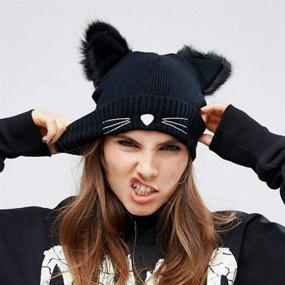 img 2 attached to 🦉 CrazyOwl Knit Beanie: Warm Winter Hat for Women - Trendy Skull Cap & Stylish Cuff Beanie