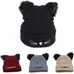 img 1 attached to 🦉 CrazyOwl Knit Beanie: Warm Winter Hat for Women - Trendy Skull Cap & Stylish Cuff Beanie