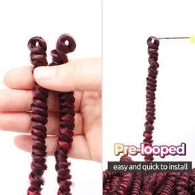 img 3 attached to 🔥 Toyotress Spring Twist Crochet Hair 8 Inch (Pack of 7) - Pre-Twisted Super Soft Spring Twists, Pre-looped Synthetic Braiding Hair Extension