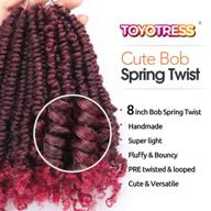 🔥 toyotress spring twist crochet hair 8 inch (pack of 7) - pre-twisted super soft spring twists, pre-looped synthetic braiding hair extension logo