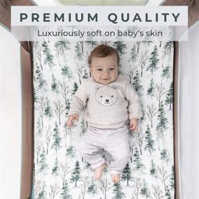 img 3 attached to 👶 Pobi Baby - 2 Pack Premium Fitted Sheets for Standard Pack and Plays and Mini Cribs - Ultra-Soft Cotton Blend, Stylish Animal Woodland Pattern, Safe and Snug for Baby - Enhanced SEO