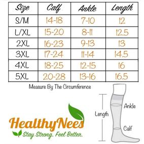 img 2 attached to 🧦 HealthyNees Closed Toe Plus Size 15-20 mmHg Compression Calf Socks - Black 2 Pairs, 2X-Large