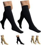 🧦 healthynees closed toe plus size 15-20 mmhg compression calf socks - black 2 pairs, 2x-large logo