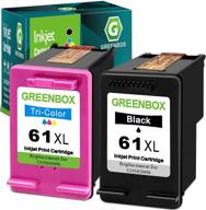🖨️ high-quality greenbox remanufactured ink cartridge 61xl for hp envy, deskjet, and officejet printers - 1 black & 1 tri-color set logo