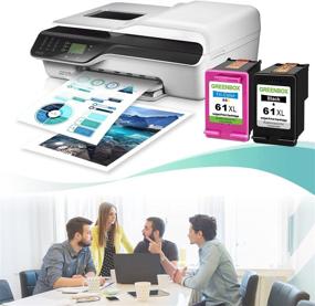 img 1 attached to 🖨️ High-Quality GREENBOX Remanufactured Ink Cartridge 61XL for HP Envy, Deskjet, and Officejet Printers - 1 Black & 1 Tri-Color Set
