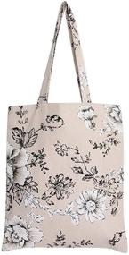 img 2 attached to 👜 Stylish Caixia Women's Cotton Daisy Floral Canvas Tote Shopping Bag in Light Brown: A Must-Have Accessory