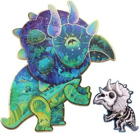 img 4 attached to HAS Double Sided Irregular Dinosaur Triceratops