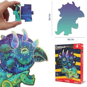 img 2 attached to HAS Double Sided Irregular Dinosaur Triceratops