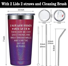 img 2 attached to Fufendio Best Friend Birthday Gifts for Women - Friendship Gifts - Funny Gifts Idea for Best Friends, Friend Female, Bestie, BFF - Vacuum Insulated Tumbler Cup with Lids and Straws