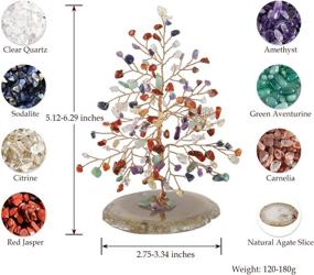img 2 attached to 🌳 7 Чакра Исцеляющий Кристаллический Медный Денежное Дерево на Природных Слайсах Агата с Основой Геода - Фигурка Фэн-Шуй для Удачи, Рейки и Баланса Энергии.