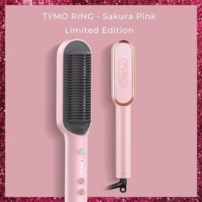 img 3 attached to TYMO Ring Pink Hair Straightener Brush: Professional Salon at Home! 20s Fast Heating, 5 Temp Settings & Anti-Scald – Hair Straightening Iron with Built-in Comb
