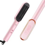 tymo ring pink hair straightener brush: professional salon at home! 20s fast heating, 5 temp settings & anti-scald – hair straightening iron with built-in comb logo
