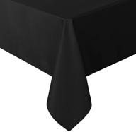 sancua rectangle tablecloth - 60 x 84 inch | stain & wrinkle resistant | washable polyester | black logo