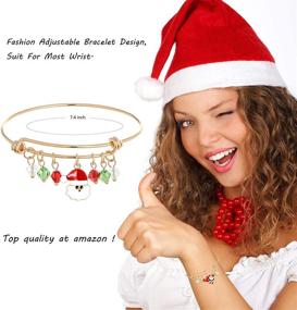 img 3 attached to 🎄 MIRACULOUS GARDEN 9-Piece Christmas Charm Bracelet Set for Women and Girls - Thanksgiving Xmas Holiday Crystal Bell Bracelet Jewelry