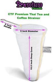 img 1 attached to 🍵 CTF Premium Thai Tea Strainer: 5" Wide x 11" Deep, Authentic Fleeced Cloth Sock, Stainless Steel Handle – Make 2 Quarts of Thai Iced Tea!