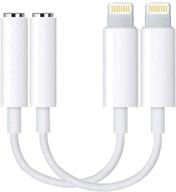 🍎 сертифицированный apple mfi адаптер для наушников 2-pack lightning to 3.5mm для iphone, адаптер аудио подключения dongle cable converter для iphone - совместим с iphone 12 11 pro xr xs max x 8 7 и ipad. логотип