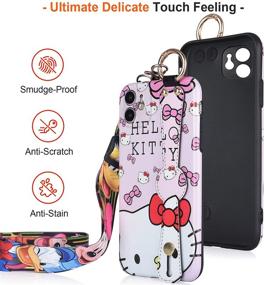 img 3 attached to Oiluoyu iPhone 11 Case - 3D Cute Cartoon Silicone Protective Cover with Full Protection, Wrist Strap and Lanyard - Ideal for Children and Girls