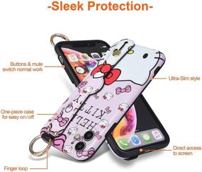 img 2 attached to Чехол Oiluoyu для iPhone 11 - 3D милый карикатурный силиконовый защитный чехол с полной защитой, ремешком на запястье и шнурком - идеально подходит для детей и девочек.