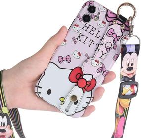 img 4 attached to Oiluoyu iPhone 11 Case - 3D Cute Cartoon Silicone Protective Cover with Full Protection, Wrist Strap and Lanyard - Ideal for Children and Girls