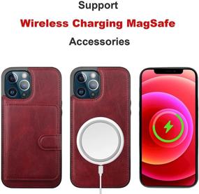img 1 attached to Bocasal Wallet Case For IPhone 12/12 Pro Compatible With MagSafe Magnetic RFID Blocking Detachable Premium PU Leather Flip Case With Card Slots Holder Kickstand Wireless Charging 6 Cell Phones & Accessories