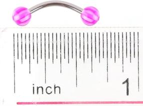 img 1 attached to Stylish 110 PCS Body Jewelry: Piercing Eyebrow, Navel, Belly, Tongue, Lip Bar Rings in 22 Alluring Styles