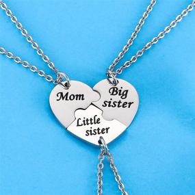 img 2 attached to 👩 Set of 3 Nimteve Mother Daughter Matching Jewelry - Keychain Necklace Gift Set for Mom, Big Sister & Little Sister